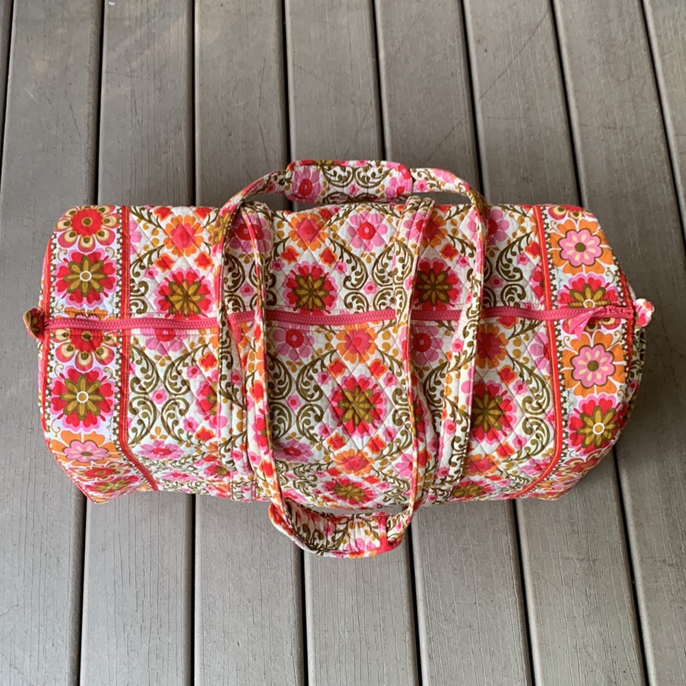 Vera Bradley Extra Large Travel Duffle | Pink White Green Floral